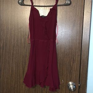 Maroon v-neck dress